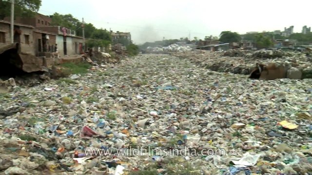 Rzeka śmieci w Delhi - Indie