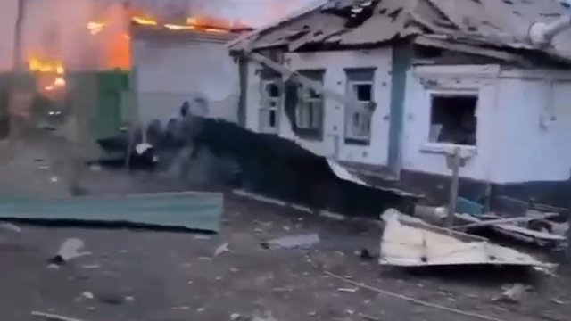 Miasto Starobielsk zniszczone przez Rosyjskich okupantów w ramach działań wojennych