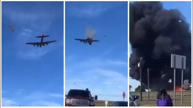 Samoloty zderzyły się podczas pokazu lotniczego w USA. Dramatyczne nagranie