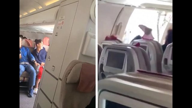 Pasażer podczas lotu samolotem otworzył w powietrzu drzwi [WIDEO]