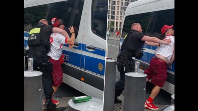 Brutalna akcja niemieckiej policji w Berlinie. Polak uderzony o radiowóz [WIDEO]