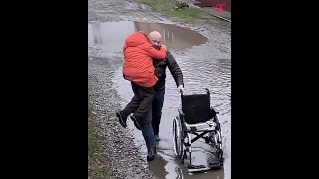 Życzliwy byczek pomógł starszej kobiecie na wózku inwalidzkim [WIDEO]