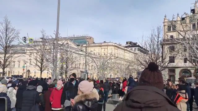 Dzisiejszy protest w Moskwie przeciwko inwazji Rosji na Ukrainę