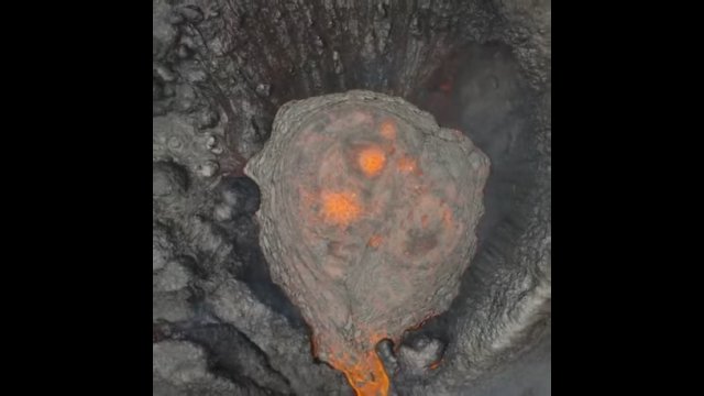 Erupcja wulkanu na wyciągnięcie ręki. Spektakularne nagranie z drona